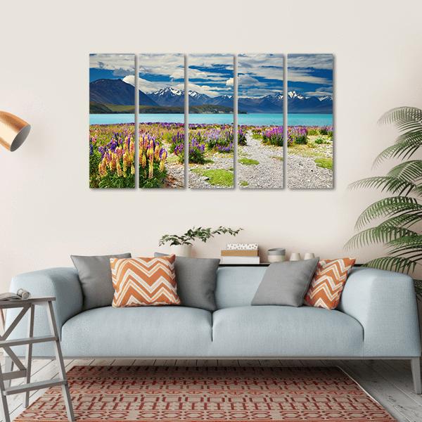 Lake Tekapo New Zealand Canvas Wall Art-5 Horizontal-Gallery Wrap-22" x 12"-Tiaracle