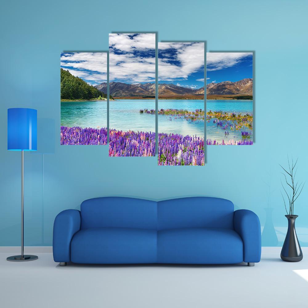 Lake Tekapo New Zealand Canvas Wall Art-4 Pop-Gallery Wrap-50" x 32"-Tiaracle