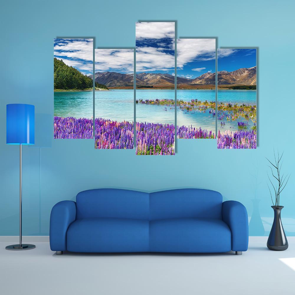 Lake Tekapo New Zealand Canvas Wall Art-5 Pop-Gallery Wrap-47" x 32"-Tiaracle