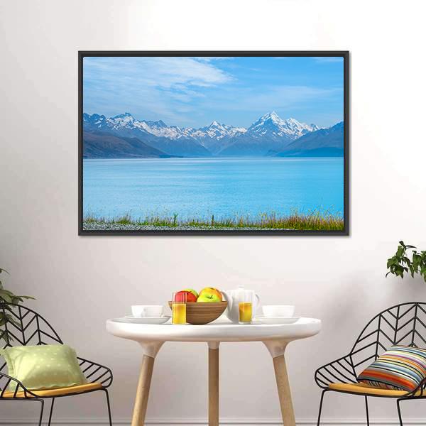 Lake Tekapo With Mt Cook Canvas Wall Art-3 Horizontal-Gallery Wrap-25" x 16"-Tiaracle
