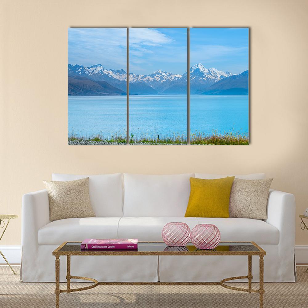 Lake Tekapo With Mt Cook Canvas Wall Art-3 Horizontal-Gallery Wrap-37" x 24"-Tiaracle