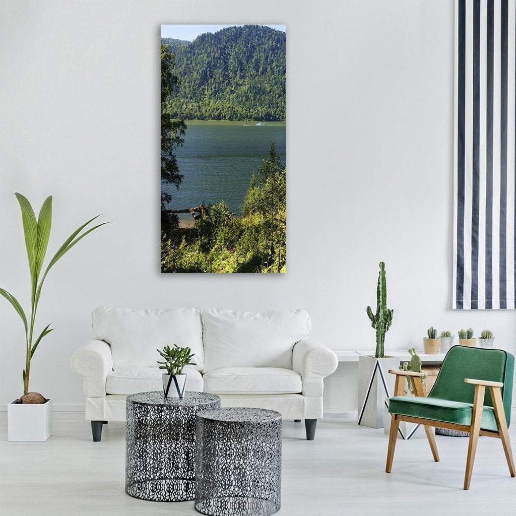 Lake Teletskoye In Summer Vertical Canvas Wall Art-1 Vertical-Gallery Wrap-12" x 24"-Tiaracle