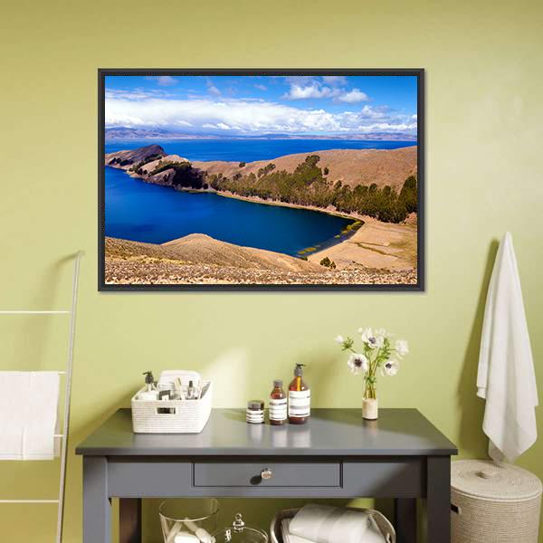Lake Titicaca Bolivia Canvas Wall Art-1 Piece-Floating Frame-24" x 16"-Tiaracle