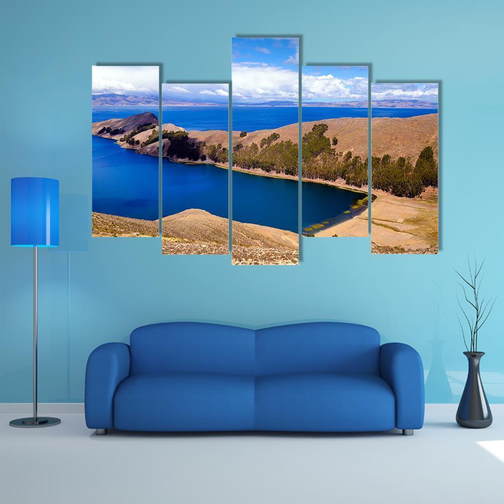 Lake Titicaca Bolivia Canvas Wall Art-5 Pop-Gallery Wrap-47" x 32"-Tiaracle