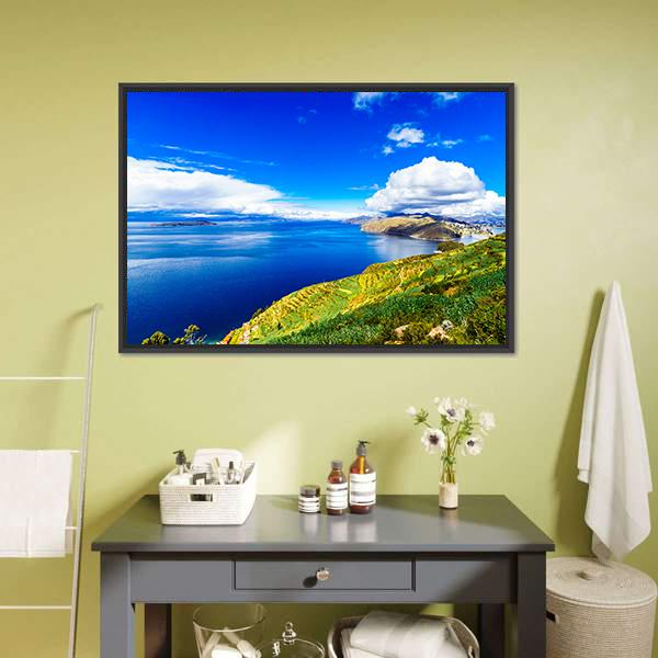 Lake Titicaca Canvas Wall Art-1 Piece-Floating Frame-24" x 16"-Tiaracle