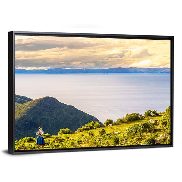 Lake Titicaca in Bolivia Canvas Wall Art-3 Horizontal-Gallery Wrap-25" x 16"-Tiaracle