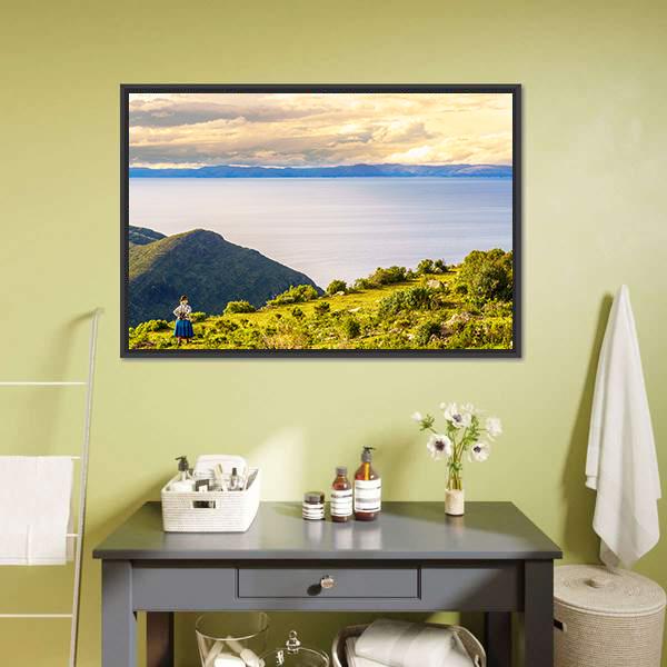 Lake Titicaca in Bolivia Canvas Wall Art-1 Piece-Floating Frame-24" x 16"-Tiaracle