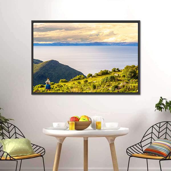 Lake Titicaca in Bolivia Canvas Wall Art-3 Horizontal-Gallery Wrap-25" x 16"-Tiaracle