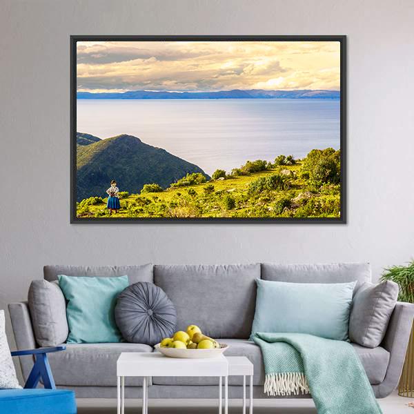 Lake Titicaca in Bolivia Canvas Wall Art-3 Horizontal-Gallery Wrap-25" x 16"-Tiaracle