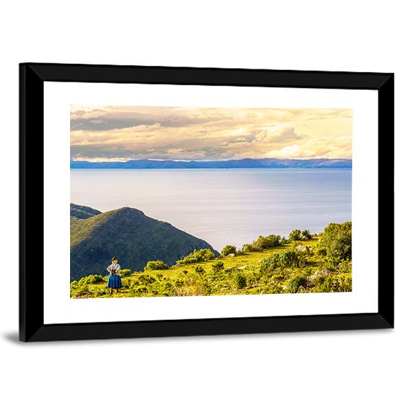 Lake Titicaca in Bolivia Canvas Wall Art-3 Horizontal-Gallery Wrap-25" x 16"-Tiaracle