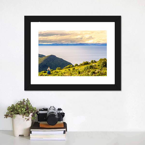 Lake Titicaca in Bolivia Canvas Wall Art-1 Piece-Framed Print-20" x 16"-Tiaracle