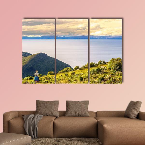 Lake Titicaca in Bolivia Canvas Wall Art-3 Horizontal-Gallery Wrap-37" x 24"-Tiaracle