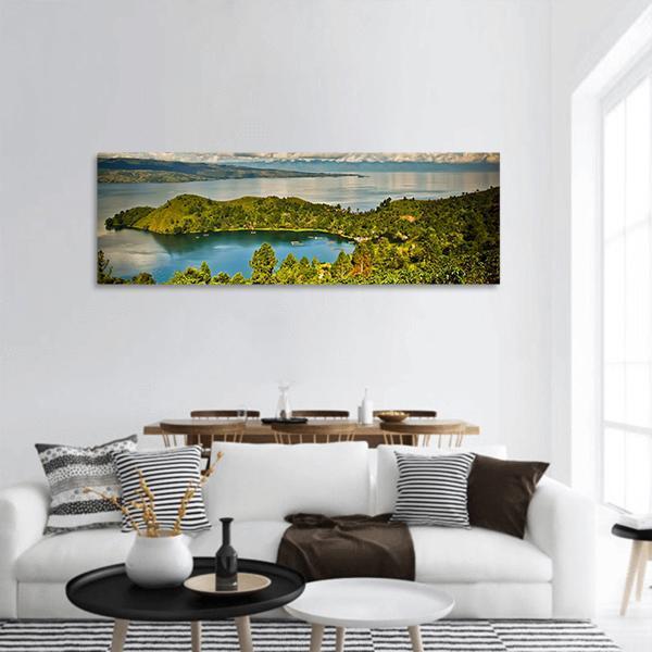 Lake Toba Indonesia Panoramic Canvas Wall Art-1 Piece-36" x 12"-Tiaracle