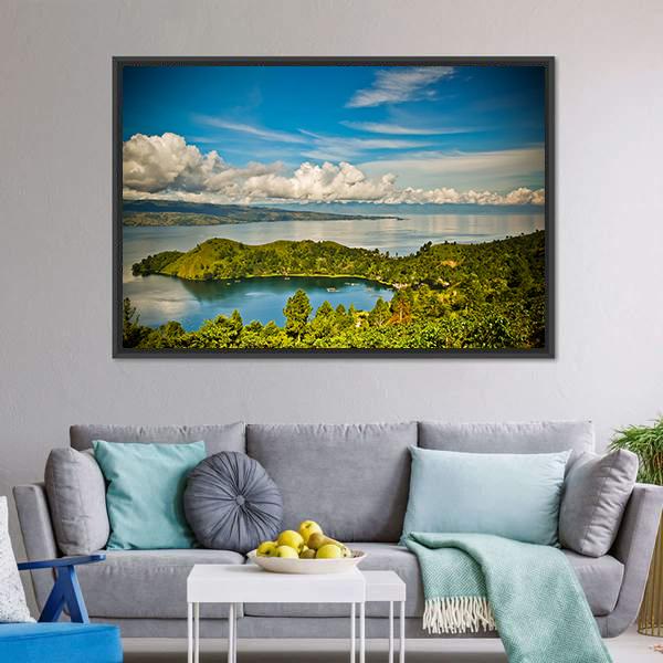 Lake Toba Indonesia Panoramic Canvas Wall Art-1 Piece-36" x 12"-Tiaracle