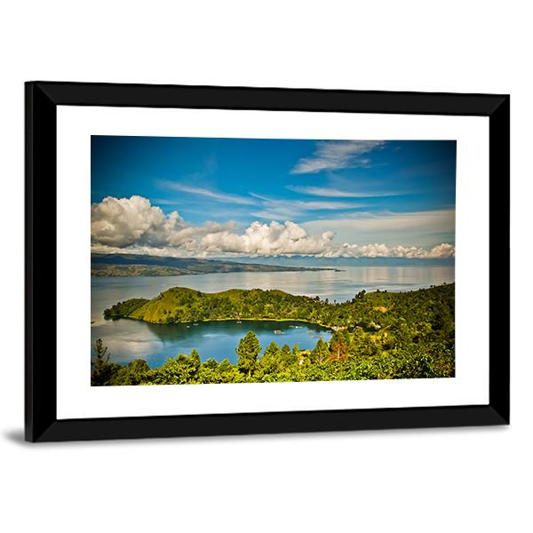 Lake Toba Indonesia Panoramic Canvas Wall Art-1 Piece-36" x 12"-Tiaracle