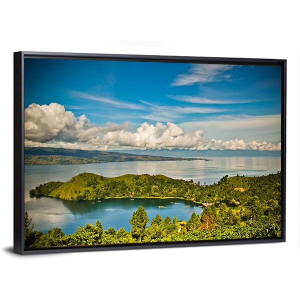 Lake Toba Indonesia Panoramic Canvas Wall Art-1 Piece-36" x 12"-Tiaracle