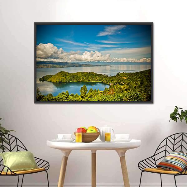 Lake Toba Indonesia Panoramic Canvas Wall Art-1 Piece-36" x 12"-Tiaracle