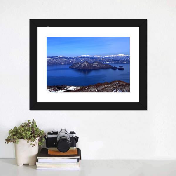 Lake Toya In Hokkaido Canvas Wall Art-1 Piece-Framed Print-20" x 16"-Tiaracle