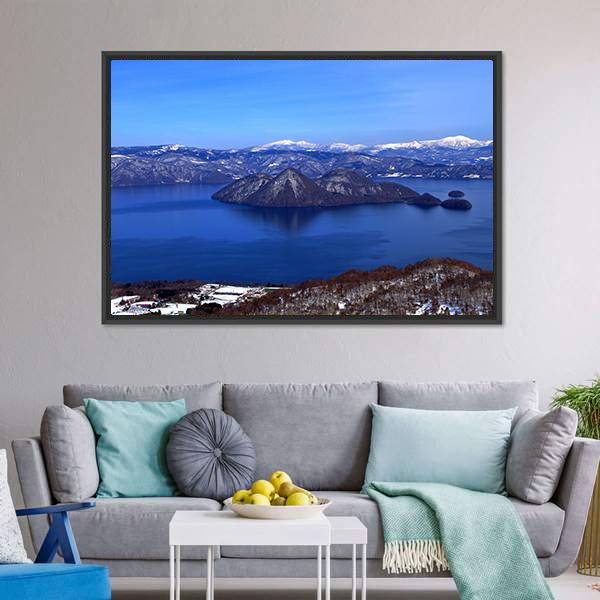 Lake Toya In Hokkaido Canvas Wall Art-5 Horizontal-Gallery Wrap-22" x 12"-Tiaracle