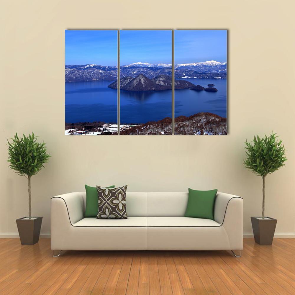 Lake Toya In Hokkaido Canvas Wall Art-3 Horizontal-Gallery Wrap-37" x 24"-Tiaracle