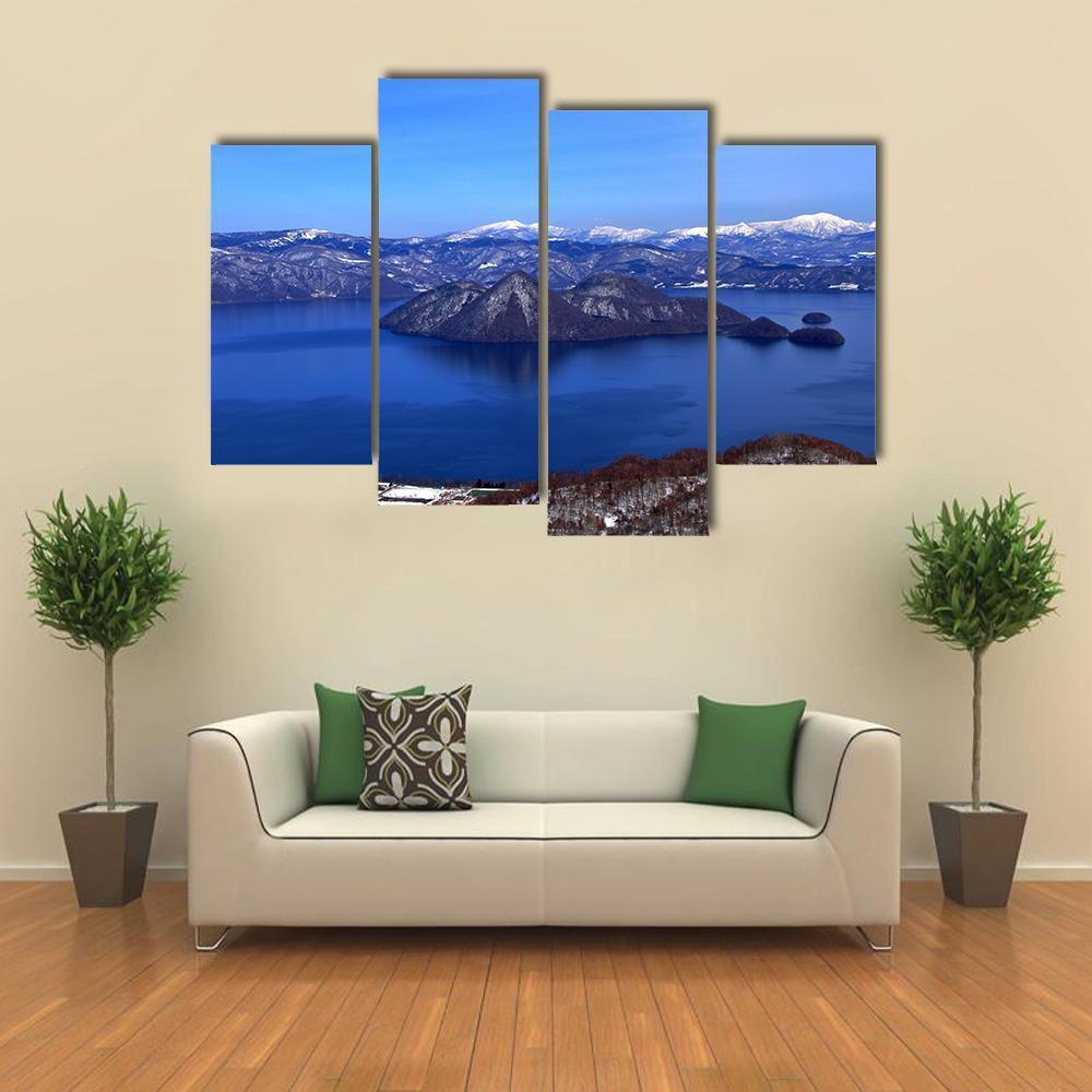 Lake Toya In Hokkaido Canvas Wall Art-4 Pop-Gallery Wrap-50" x 32"-Tiaracle