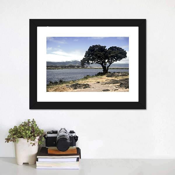 Lake &amp; Tree In Ngorongoro Canvas Wall Art-1 Piece-Framed Print-20" x 16"-Tiaracle