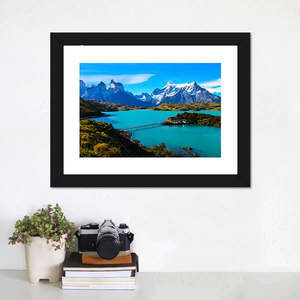 Lake Under Mountains Iceland Canvas Wall Art-1 Piece-Framed Print-20" x 16"-Tiaracle