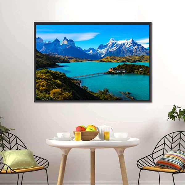 Lake Under Mountains Iceland Canvas Wall Art-5 Horizontal-Gallery Wrap-22" x 12"-Tiaracle