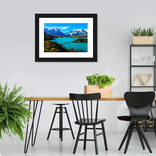 Lake Under Mountains Iceland Canvas Wall Art-5 Horizontal-Gallery Wrap-22" x 12"-Tiaracle
