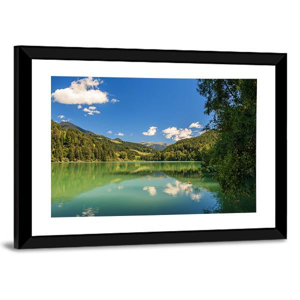Lake Valdaora Italy Canvas Wall Art-3 Horizontal-Gallery Wrap-25" x 16"-Tiaracle