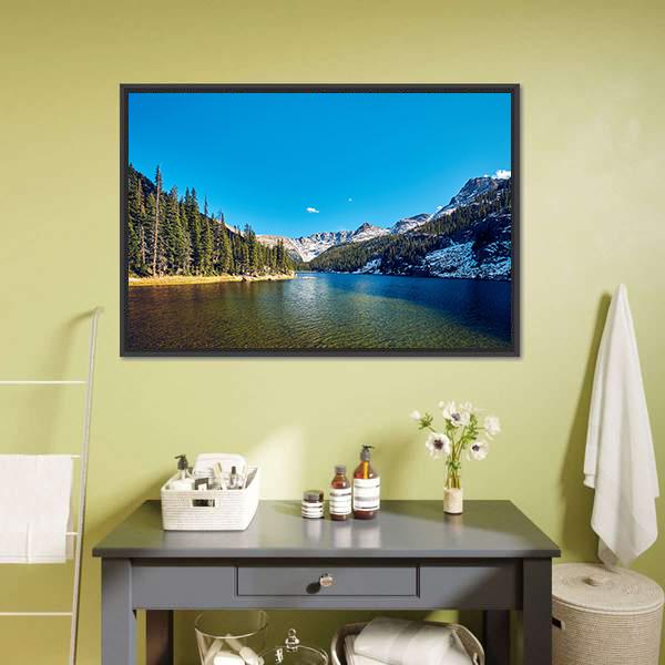 Lake Verna Colorado Canvas Wall Art-1 Piece-Floating Frame-24" x 16"-Tiaracle