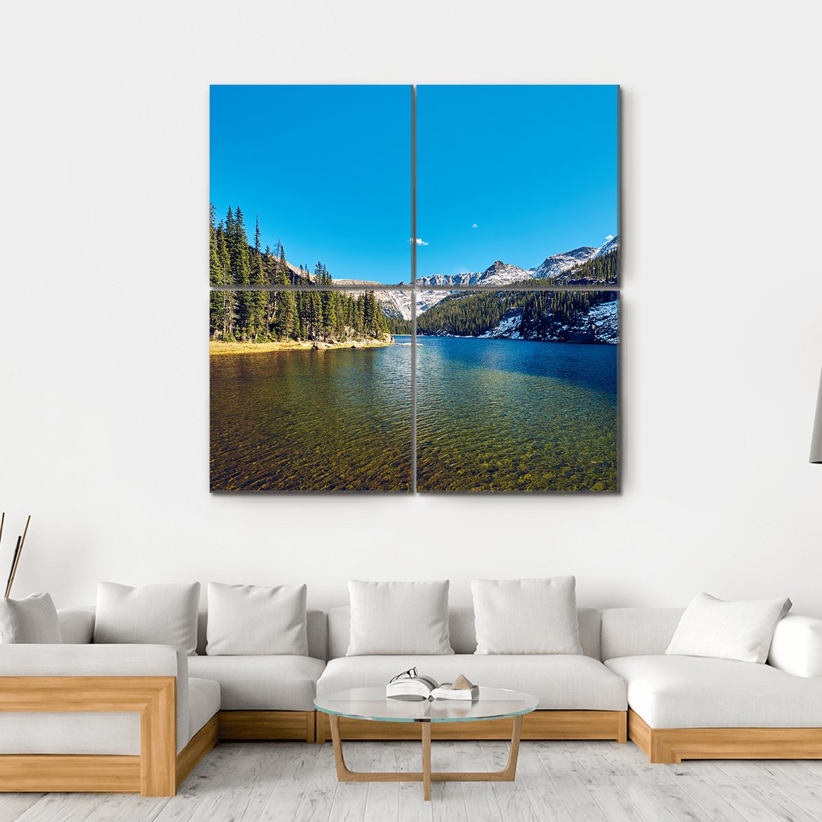 Lake Verna Colorado Canvas Wall Art-4 Square-Gallery Wrap-17" x 17"-Tiaracle