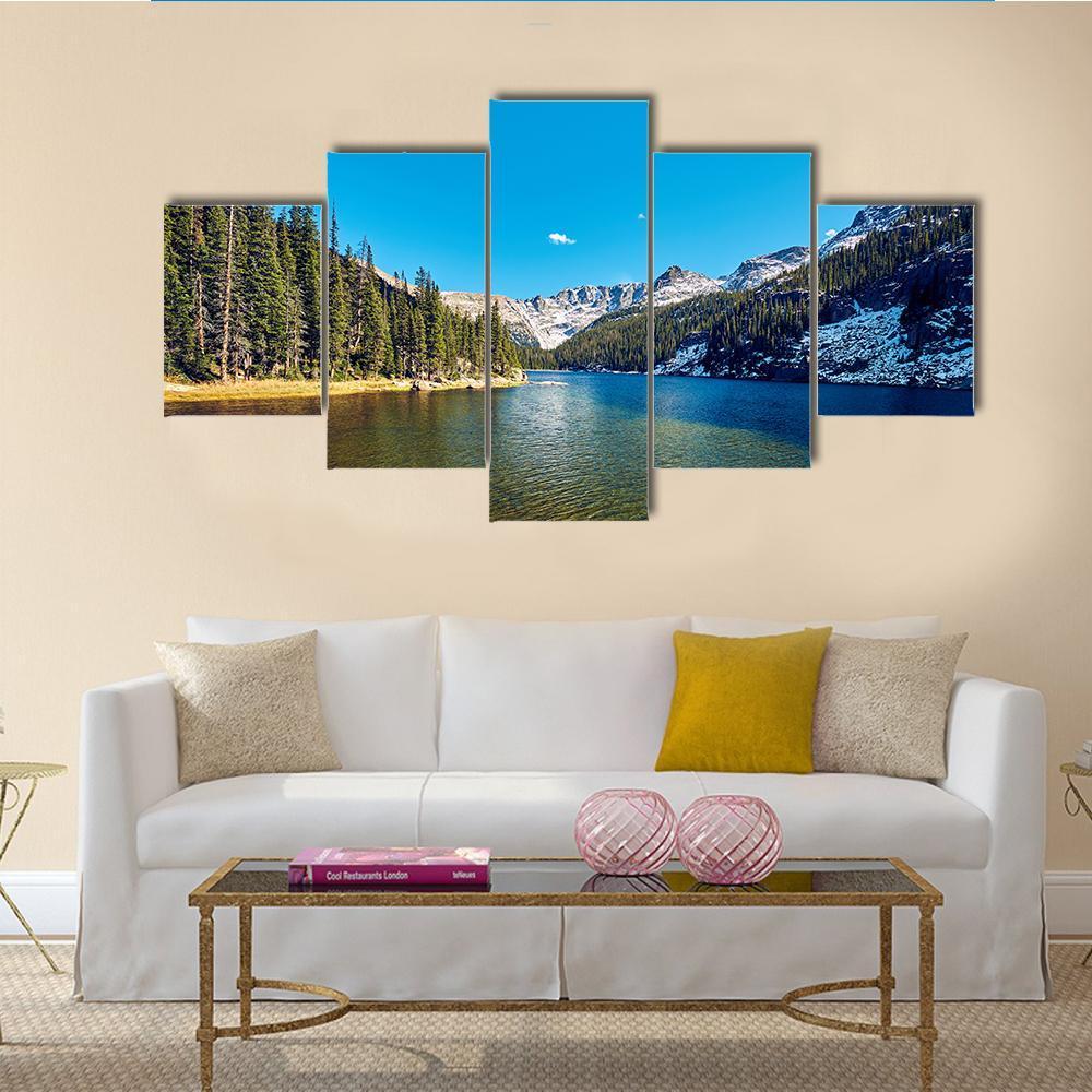 Lake Verna Colorado Canvas Wall Art-5 Star-Gallery Wrap-62" x 32"-Tiaracle
