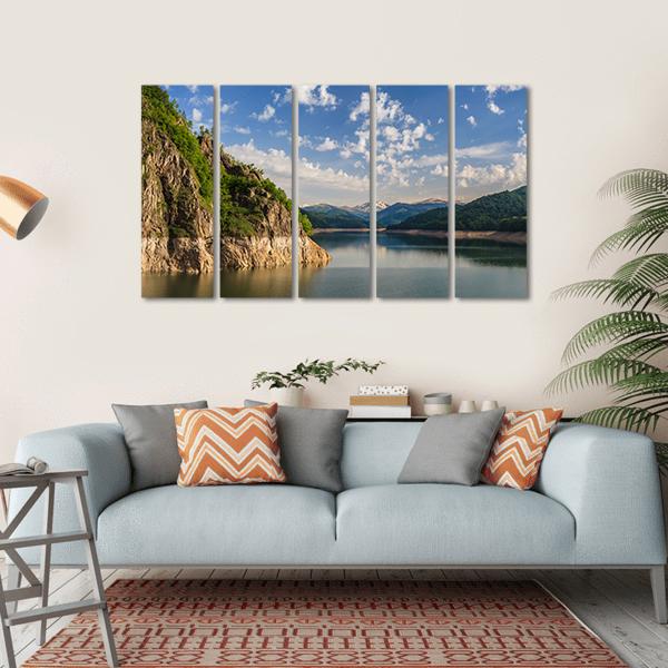 Lake Vidraru Romania Canvas Wall Art-5 Horizontal-Gallery Wrap-22" x 12"-Tiaracle