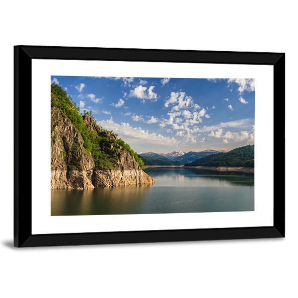 Lake Vidraru Romania Canvas Wall Art-5 Horizontal-Gallery Wrap-22" x 12"-Tiaracle