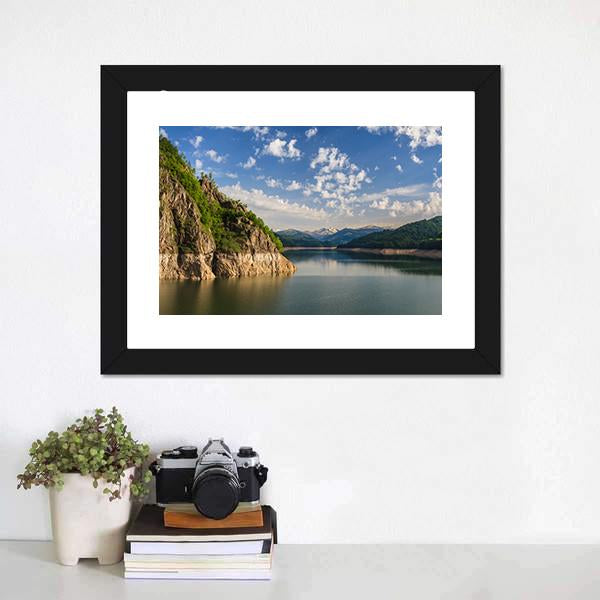 Lake Vidraru Romania Canvas Wall Art-5 Horizontal-Gallery Wrap-22" x 12"-Tiaracle