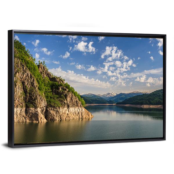 Lake Vidraru Romania Canvas Wall Art-5 Horizontal-Gallery Wrap-22" x 12"-Tiaracle