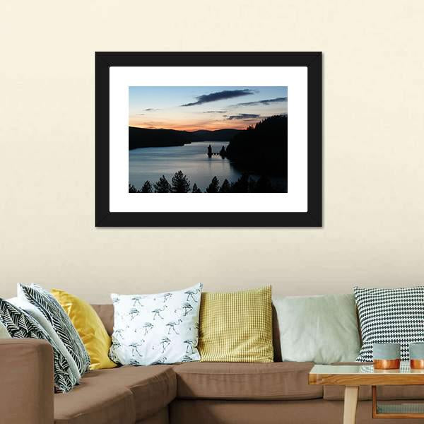 Lake Vyrnwy In Wales Canvas Wall Art-3 Horizontal-Gallery Wrap-25" x 16"-Tiaracle