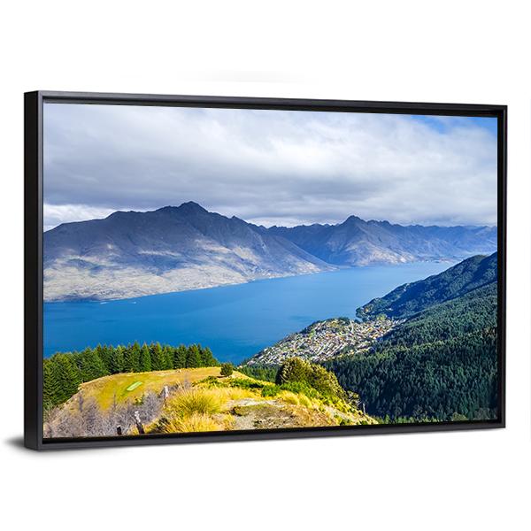 Lake Wakatipu Canvas Wall Art-3 Horizontal-Gallery Wrap-25" x 16"-Tiaracle