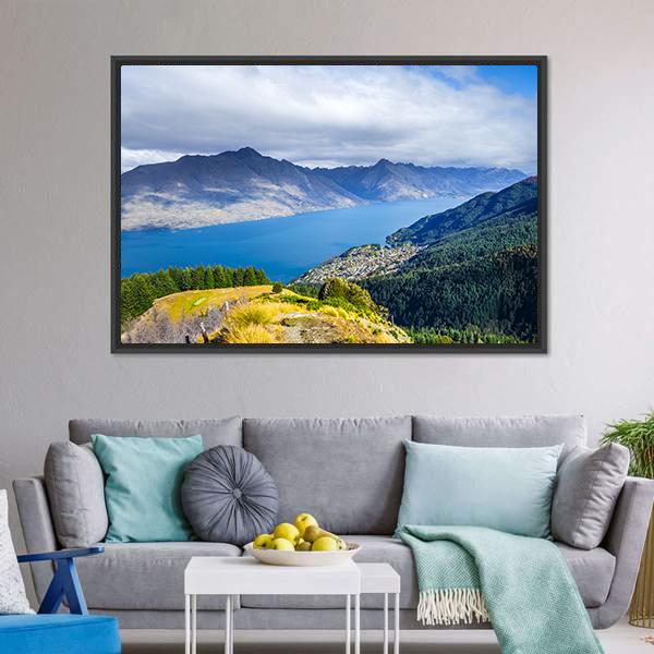 Lake Wakatipu Canvas Wall Art-3 Horizontal-Gallery Wrap-25" x 16"-Tiaracle