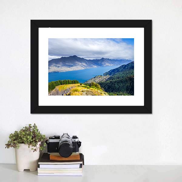 Lake Wakatipu Canvas Wall Art-1 Piece-Framed Print-20" x 16"-Tiaracle