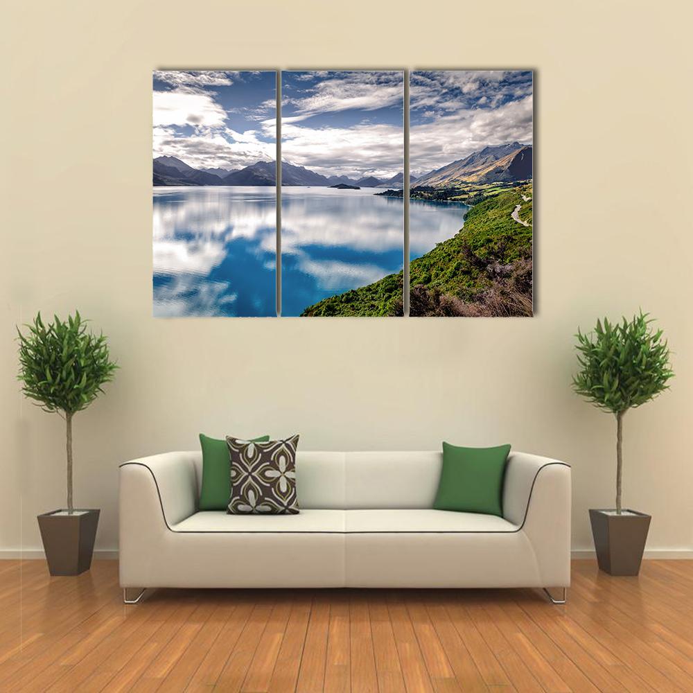 Amazing Lake Wakatipu Canvas Wall Art-3 Horizontal-Gallery Wrap-37" x 24"-Tiaracle