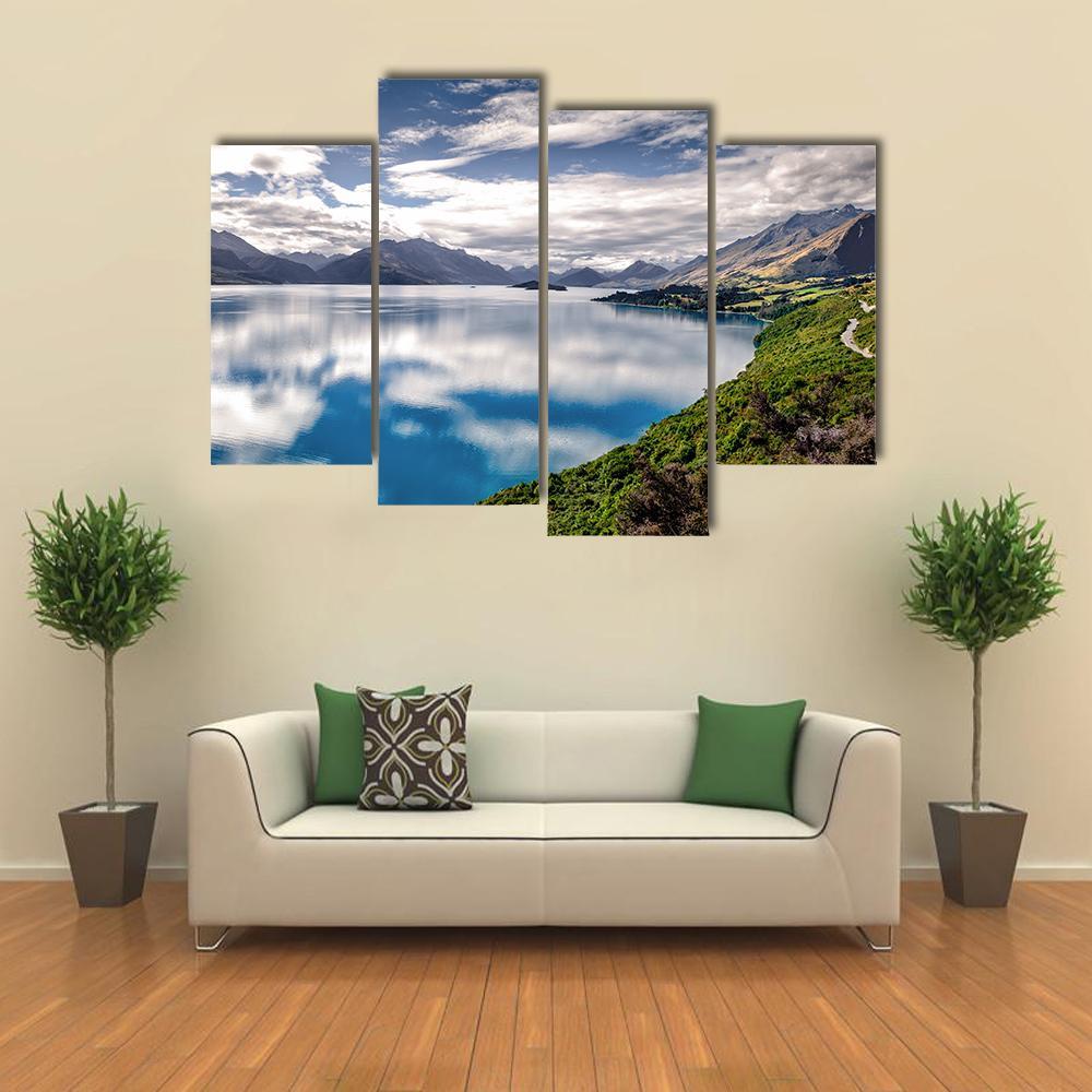 Amazing Lake Wakatipu Canvas Wall Art-4 Pop-Gallery Wrap-50" x 32"-Tiaracle