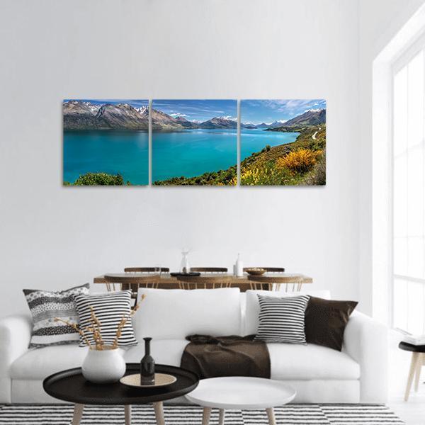 Lake Wakatipu New Zealand Panoramic Canvas Wall Art-3 Piece-25" x 08"-Tiaracle