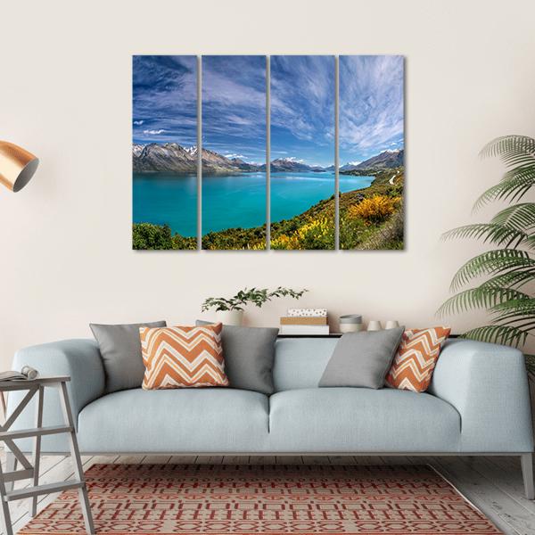 Lake Wakatipu New Zealand Canvas Wall Art-4 Horizontal-Gallery Wrap-34" x 24"-Tiaracle