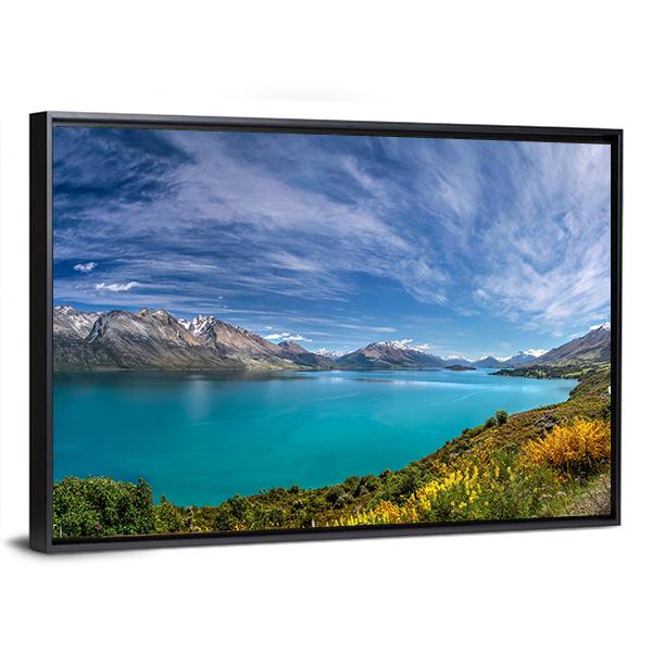 Lake Wakatipu New Zealand Canvas Wall Art-3 Horizontal-Gallery Wrap-25" x 16"-Tiaracle