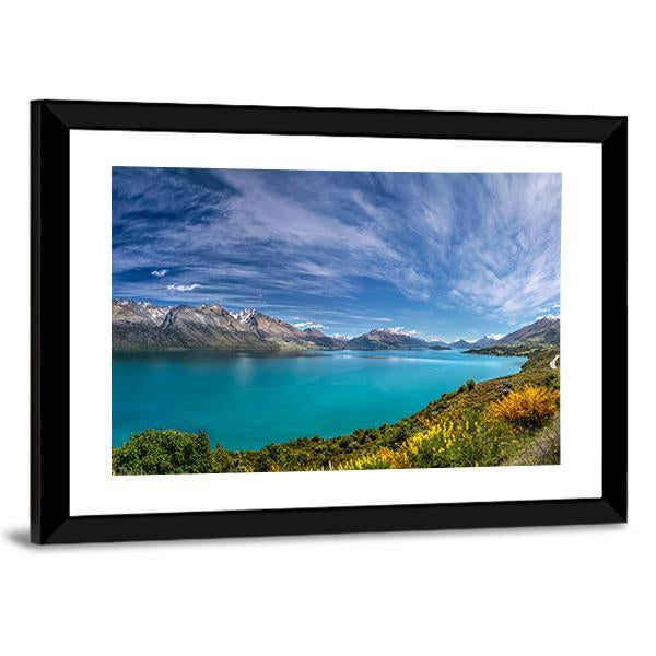 Lake Wakatipu New Zealand Canvas Wall Art-5 Horizontal-Gallery Wrap-22" x 12"-Tiaracle