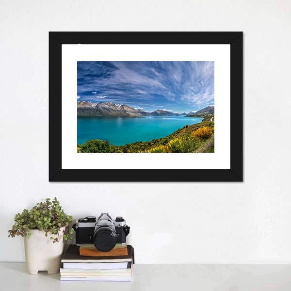 Lake Wakatipu New Zealand Canvas Wall Art-1 Piece-Framed Print-20" x 16"-Tiaracle