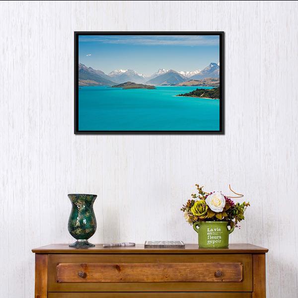 Wakatiup Lake Canvas Wall Art-1 Piece-Floating Frame-24" x 16"-Tiaracle