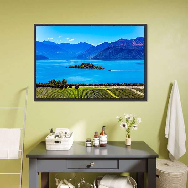 Lake Wanaka Canvas Wall Art-1 Piece-Floating Frame-24" x 16"-Tiaracle